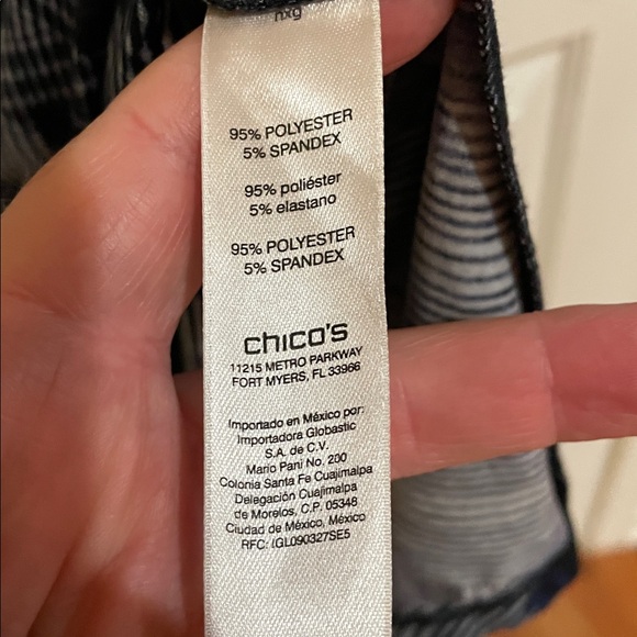 Chico's Blue and Black Patterned halter style Chico’s size 2 ( large ) Dress - Picture 7 of 7